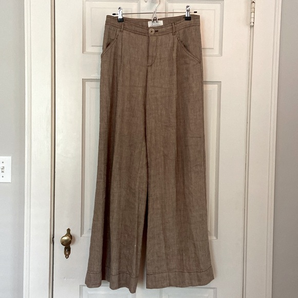 Anthropologie low rise  linen wide leg trousers - Picture 4 of 7